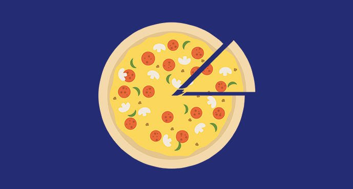 Illustration av en pizza