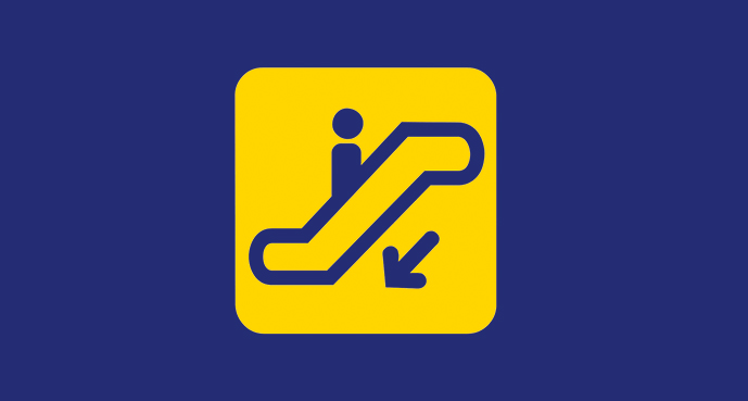 Illustration av en rulltrappa