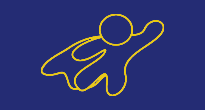 Illustration av en superhjälte