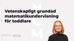 Seminarium 29 Oktober – Matematikundervisning för toddlare