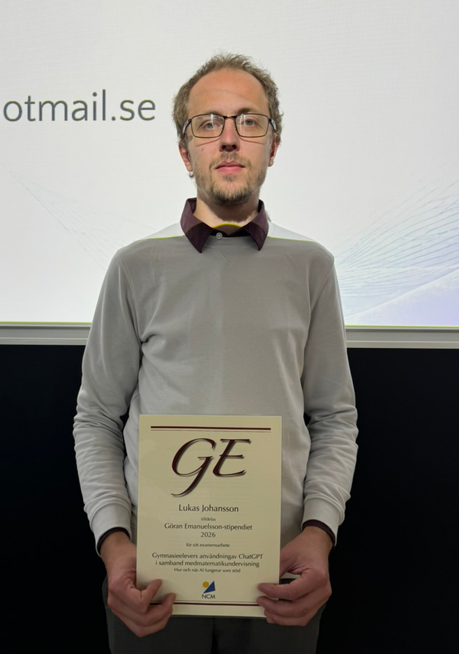 Lukas Johansson, vinnare GE-stipendiumet 2026